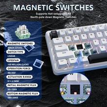ATTACK SHARK X65 HE Wired Mechanical Gaming Keyboard 65% With Rapid-Fire Magnetic Switch, RGB Top-Mounted Hall Effect, Hot Swap, Adjustable Actuation, 8KHZ Polling Rate, PBT Keycaps For Win/PC - Trắng đơn giản - Xem 6