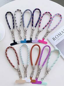 1 件彩色手工手机挂绳，创意涤纶腕带手机挂饰