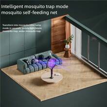 OBOVAY 6-In-1 Rechargeable Electric Mosquito Swatter, With Telescopic Handle, Electric Fly Swatter, Insect Repellent, Indoor Insect Repeller, Fly Repeller, Fruit Fly Repeller, Mosquito Repellent, 1200mAh - Multicolor - View 7