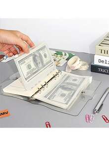 1pc A6 Faux Leather Budget Planner Set With 12 Zipper Bags - Cash/Card Organizer For Daily Office Use - Multicolor - View 10