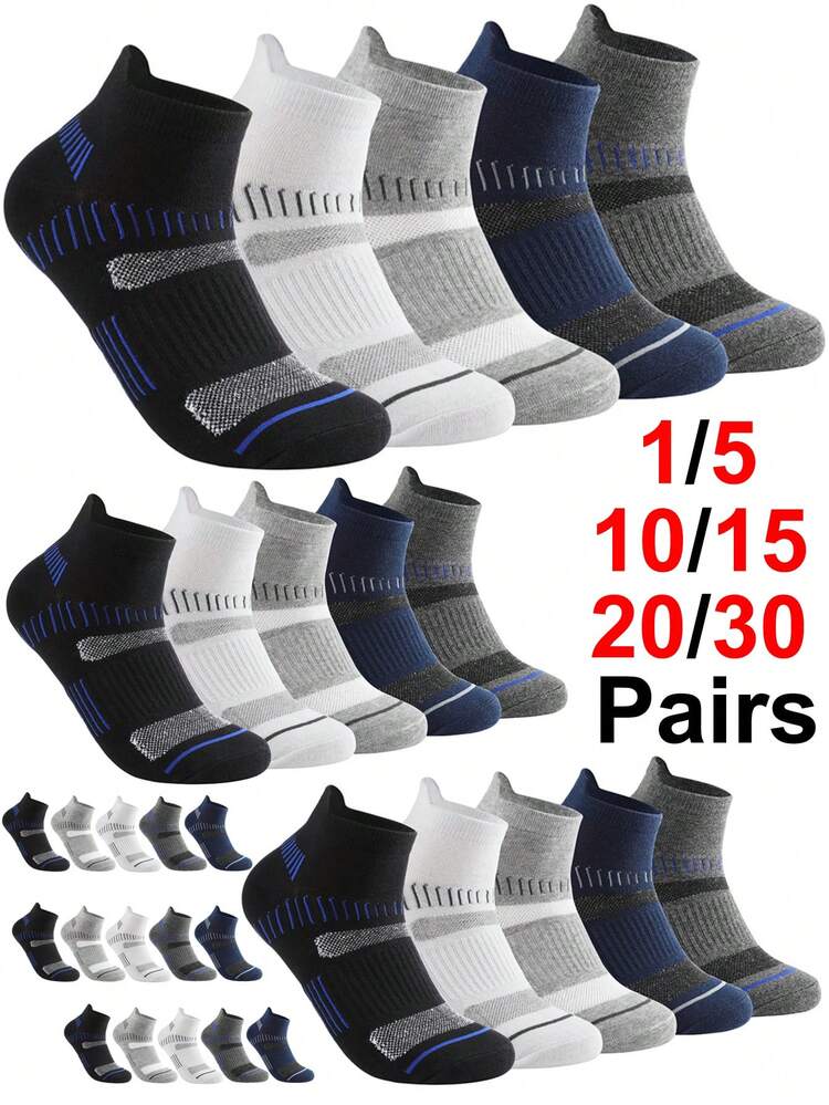 30 双高品质男士踝袜透气尼龙运动袜网眼休闲运动夏季薄款短袜 Sokken 尺码 36-48 - 彩色 - 查看 16