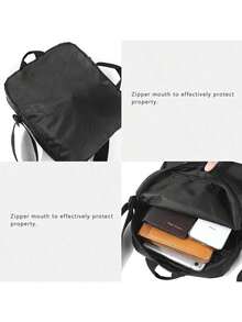 3-Piece Customized Bag Set, Including Backpack, Shoulder Bag, And Pouch - Use Your Own Image Or Text Design, Lightweight, Adjustable Strap, Zipper Closure, Unisex, Suitable For Daily Commute, School, Travel, Work, Mother's Day, Halloween, Christmas, Easter, Wedding, Father's Day, Thanksgiving, New Year, Valentine's Day - Multicolor - View 7
