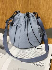 女士斜挎水桶包，全新简约百搭设计，时尚小巧，适合外出旅行，可装手机、钥匙、水瓶，度假必备 - 彩色 - 查看 15