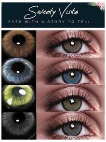 Lalens 1 Pair Of Colored Contact Lenses Norko Brown Coloured Contact Lens To Enlarge Your Eyes Soft Graduation Holiday Summer Fall Autumn Wholesale Of Color Contacts For Eye Beauty Makeup Cosmetic Small Pupil Color Contacts Lens Travel Outdoors School Campus 14.2mm 14.5mm Yearly Use Fashion Grey Lenses New Arrival With Free Lens Case Halloween Costume Cosplay - Yearly Disposable - View 3