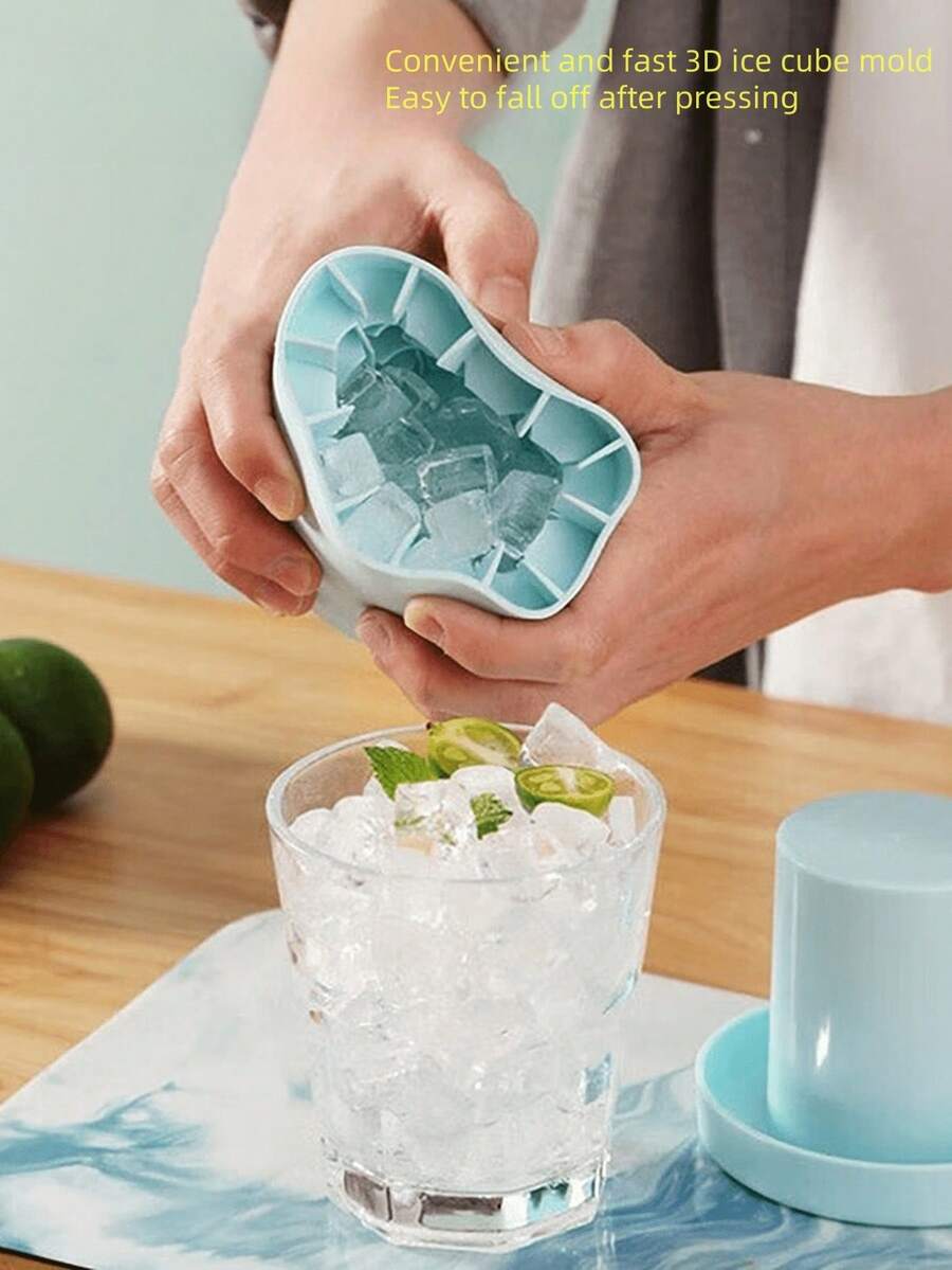 1 个 3D 硅胶便携式冰模，易于脱模的硅胶冰块模具，可容纳多达 60 个冰块，用于制作冰淇淋、酸奶糖果、冰块，非常适合派对、旅行、婚礼、生日、毕业典礼、厨房、户外、冰格、杯子