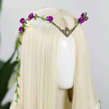 MOSTORY Fairy Flower Crown For Women Floral Elf Circlet With Vine For Renaissance Accessories Halloween Cosplay