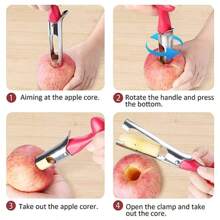 Premium Apple Corer Remover, Stainless Steel Apple Pear Seed Core Tool, Fruit Cutter, Seeder, Slicer Knife, Kitchen Tools For Vegetables
