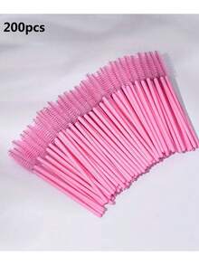 200/100/50/1件一次性睫毛膏刷工具眉刷睫毛膏棒化妆刷睫毛延长用品，带容器睫毛膏棒睫毛膏刷眼部黑色眉刷用于眉毛睫毛延长彩色