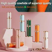 Ml Premium Perfume Atomizer - Refillable Travel Spray Bottle Set With Leather Case, Leakproof Mini Cologne & Essential Oil Dispenser For Women Men Teens, Luxury Portable Fragrance Bottle For Purse Gym Office Travel