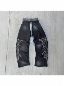 Men's Streetwear Jogger Pants - Drawstring Waist Baggy Hip Hop Trousers With Wide Leg
