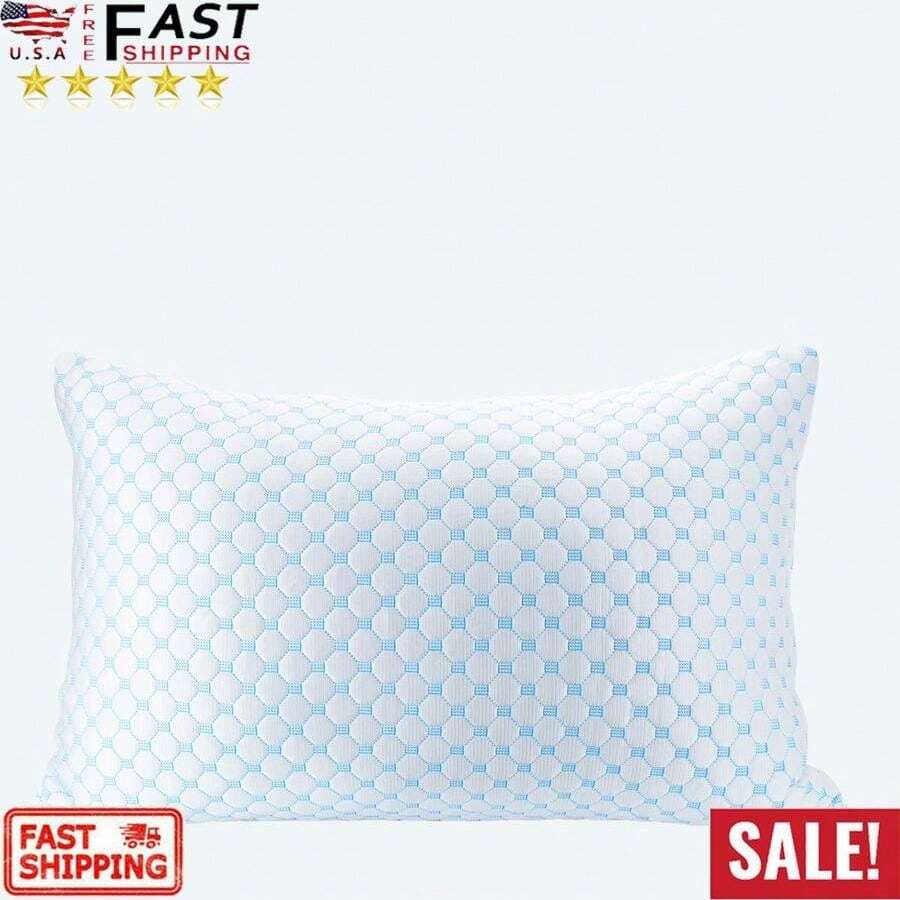 Gel Memory Foam Pillows Relieves Neck Pain Perfect For Side Spers Adjustable Height 25" X 15" Maintains Proper Posture Tle Layering Ultra Durable High Build Quality