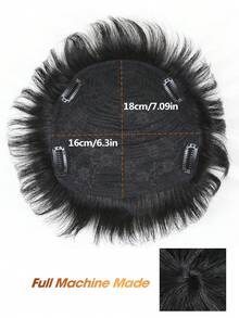 男士自然发饰直发隐形透明钩针假发，可完全覆盖头部并增强发量，牢固固定在头顶，逼真的假发 - Natural Black - 查看 9