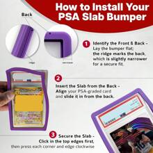 TOOUEE 3 Pcs Silicone Bumper Guard For PSA Graded Cards ONLY | PSA Slab Protector |Shield Your Slabs! | Ultimate Edge Protector Bumper | Exact Fit Snap Tight Protection | Shock Absorption | Drop-Proof Protect & Show Off Your Collection (Black) ﻿ - Multicolor - View 5