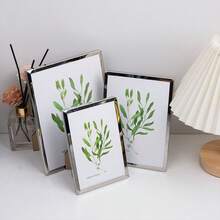 1 件相框，小型桌面相框，银色金属相框，适合桌面展示和墙壁装饰 - 父亲节、婚礼、生日的最佳礼物