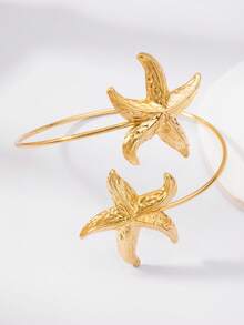 1件金色海星臂环/手镯，女士沙滩饰品，泳池派对配饰 - T02 - 查看 3