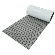 240*60cm Diamond Boat Flooring EVA Foam Deck Marine Mat Non-Slip Self-Adhesive Sheet Motorboat Kayak Jet Ski Garden Swimming - Gray and Black - View 4