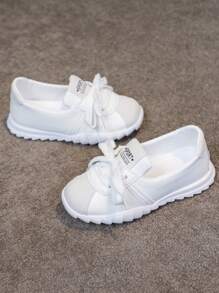 Girls' Casual White Sneakers, Children Sports Shoes For Spring/Autumn