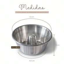 Kit 6 Mini Formas Nº12 300ml Alumínio Pudins Bolos Sobremesas Individuais Cozinha Criativa 12cm - Cinza Claro - Visão 6