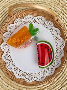 1pc Korean Fruit Series Large Hair Claw Clip, Acrylic Cute Ponytail Claw Hair Clip Accessories Suitable For Daily Travel, Gatherings, Beach Parties, And Wearing During Summer, Autumn, And Back To School Seasons Holiday Essential