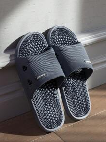 Men's Massage Slide Sandals, Summer Shower Anti-Slip Shoes, Women's House Slippers With High And Low Pressure Raised Sole, Comfortable PVC Material