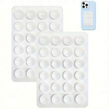 4pcs/Set Silicone Suction Cup Phone Holder, Waterproof Sticky Base Fit Most Phones, Selfie Video Universal Finger Grip, Black/White/Purple/Orange Colors; 2pcs/Set Black-Pink/White Colors