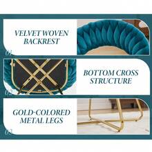 chairus 2er Set Loungesessel Wohnzimmer Samt Armlehnstuhl Sessel Schminkstuhl für Schlafzimmer Modern Polstersessel mit Goldenen Beinen - Blau - Übersicht 5