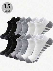 6 Pairs Men's Fashion High-Quality Low-Cut Round Neck Ankle Socks, Mesh Breathable Multi-Functional Casual Men's Boat Socks