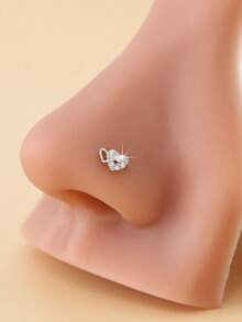 1 件心形鼻钉，可爱女士鼻饰，新款 L 形鼻钉鼻环配饰 - 彩色 - 查看 2