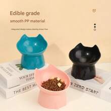 1/2pcs - Multi-Color High-Legged Cat/Dog Feeder | Made Of PP Food Contact Material | Pet Bowl With Neck Protection Design - Large Capacity Cat/Dog Bowl With Oblique Mouth To Prevent Tipping Over Pet Supplies | Protect The Cervical Vertebra Cat Food Bowl Dog Bowl - Owner Assured Bowl