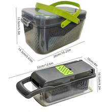 1 套 16/22 件厨房蔬菜刀，ABS 材质蔬菜切割食品切片刀，带 8 个不锈钢刀片厨房工具套装，包括洋葱切碎器、土豆切割器和食物容器，适用于家庭烹饪