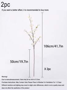 3 件人造花樱花树枝 41.7 英寸假丝绸樱花花、桃花、绿色仿真植物、青梅装饰、花瓶、婚礼、派对、客厅、卧室、DIY 墙壁、书桌填充物。用于家庭婚礼派对景观 DIY 装饰樱花丝绸花树装饰