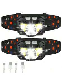 这款头灯采用优质 ABS 塑料制成，经久耐用，是夏日海滩度假的理想之选。5W XPG 主灯功率强劲，光束可达 200 米。3W COB 辅助灯提供多种模式，提供更多照明选择。IP65 防水等级。无论您是徒步旅行还是露营，都能轻松应对。 - 黑色 - 查看 15