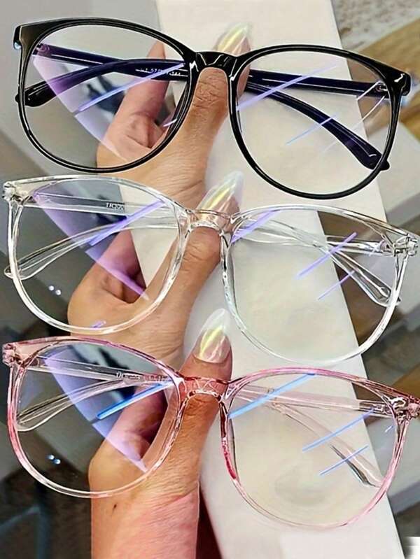 Gafas de moda, lentes transparentes, gafas unisex, marcos en negro, rosa y transparente, protección ocular y moda para verano, playa, vacaciones, exteriores y viajes