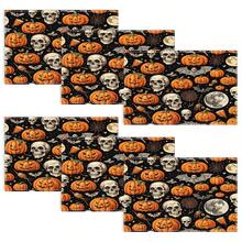 1pc/4pcs Halloween Linen Table Runner Placemats, Easy Clean Breakfast Mats For Kitchen, Home, Restaurant Decor With Pumpkin, Witch, Ghost Patterns Suitable For Kitchen, Dining Room, Living Room, Bathroom - Multicolor - View 12