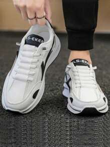 Zapatos deportivos con cordones y amortiguación de impactos, antideslizantes para hombres, diseño de marca, duraderos y cómodos para correr, entrenar y hacer ejercicio al aire libre. Zapatos casuales versátiles y cómodos mocasines sin cordones para hombres.