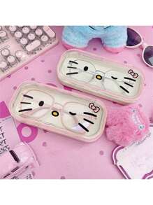 Estuche para gafas estilo anime de Hello Kitty "Encantador guardián" - Protección y almacenamiento de gafas adorable y de moda, opción de regalo perfecta para revelación de sexo, cumpleaños, bodas, fiestas, ideal para colegas, amigos y familiares, vuelta al cole