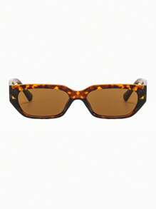 Retro Small Frame Fashionable Fashion Glasses For Party, Punk Personalized European And American Style 2025 New Arrival Rectangular Shape Shades - Multicolor - View 4