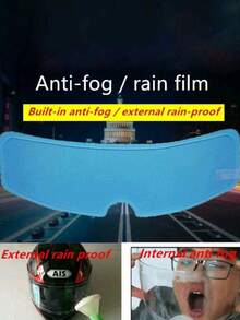 1pc Motorcycle Helmet Rainproof Sticker Film, High Definition - Blue - View 6