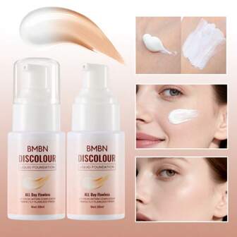 Fond de teint liquide changeant de couleur en dégradé - Effet longue tenue, hydratant et radieux - Couvrance complète des imperfections, hydratant et éclaircissant pour un look naturel et lumineux