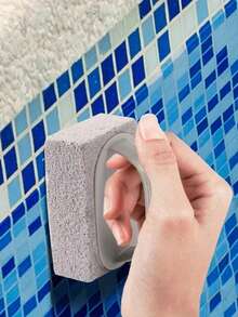 3pcs/Set Handheld Pool Pumice Stone Brush With Handle, Suitable For Pool Cleaning, Scrubbing Pool Tiles, Spa Tile Grout, Concrete, Kitchen, Bathroom And Courts - Grey - View 2