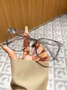 1 件超大男女通用复古休闲时尚有色眼镜，简约复古风格电脑眼镜，可爱百搭，适合学校、日常使用和办公室