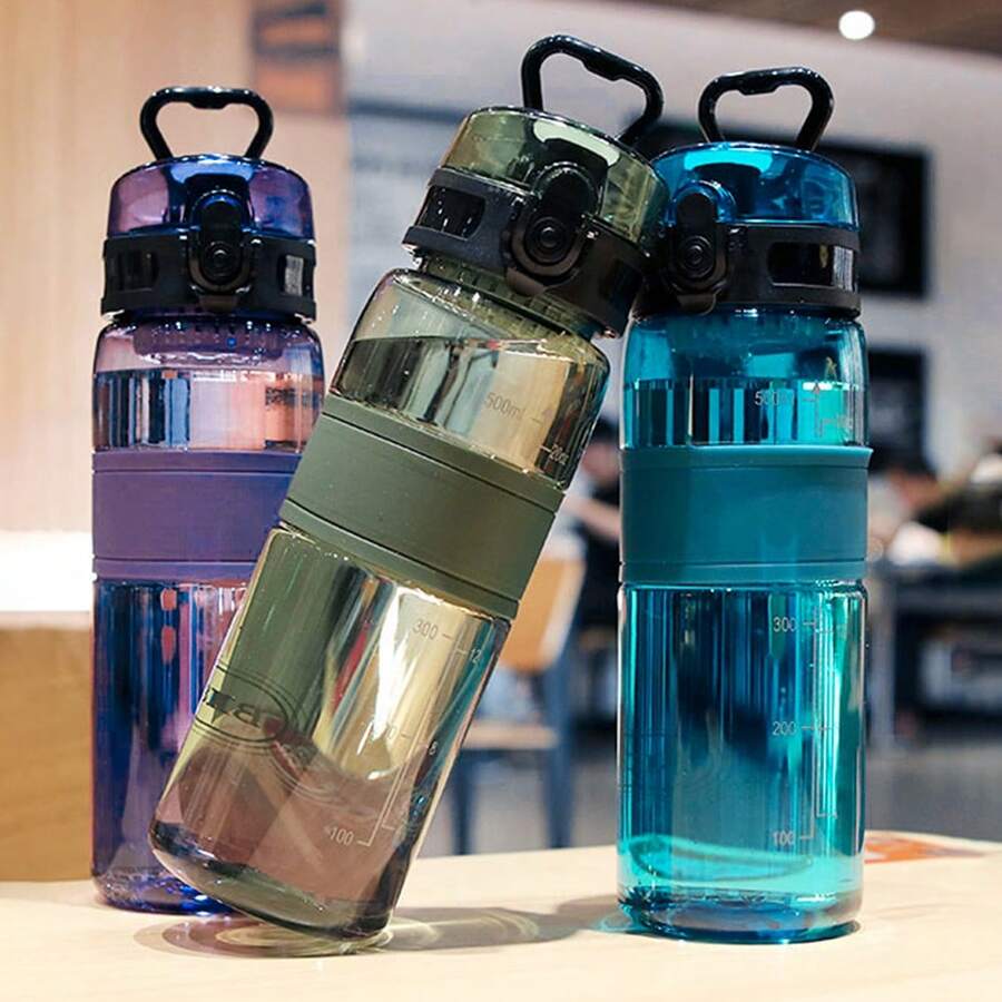 1 件，新款运动水壶防漏杯 - 户外健身水壶带刻度和茶滤，耐用塑料，适合健身房/徒步旅行、学生随行杯、返校