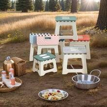 Multi-Color And Multi-Size Optional Folding Stool, Multi-Functional Stool, Lightweight Folding Chair, Suitable For Outdoor Home Patio And Other Multi-Scene Use - Xám - Xem 2