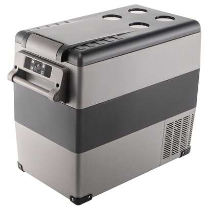 KOMHTOM Autokühlschrank, tragbarer 55-Liter-Kompressor-Kühlschrank mit Temperaturregelung, großer Kühlschrank mit Gefrierfach für Autos, Kompressor-Kühltechnologie, Mini-Elektrokühlschrank für Auto, LKW, Wohnmobil, Boot, Reisen, Angeln, Outdoor und Zuhause, 597 x 320 x 335 mm, hält Lebensmittel frisch, schnelle Kühlung, grau