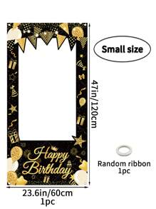 2 pezzi Cornice fotografica di lusso nera e dorata per compleanno, con opzioni di età (18/30/40/50/60), decorazione scintillante per festa, sfondo popolare su , disponibile in dimensioni piccole e grandi, accessori e forniture per foto di feste di compleanno per adulti