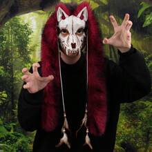 1pc Viking Warrior & Werewolf Mask - Faux Fur Headpiece, Perfect For Halloween, Rave Parties & Winter Novelty Costumes Halloween Party Decor