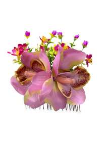 新款波西米亚风仿兰花发梳，沙滩度假新娘发饰，梳子，发梳，侧梳，发饰，学习用品，头部饰品 - 彩色 - 查看 16