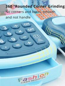 1pc Children's Supermarket Cash Register Toy, Suitable For Girls, Can Be Used As A Pretend Play Toy, Baby Toy, Multifunctional Simulation Toy, Puzzle Toy, Christmas Gift, Easter Gift, Includes Assorted Accessories In Random Colors, Text, Patterns, And Shapes. - Multicolor - View 9