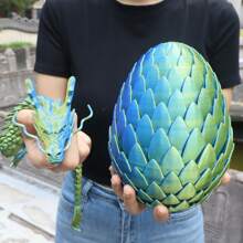 1pc 3D Printed Giant Scaled Dragon Egg + 23.62 Inch Large Decorative Item, Home Gift, Party Gift, Halloween & Christmas Gift, Fashionable Scaled Dragon Decor