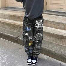 Women's Cow Print Ripped Jeans High Waisted Button Skinny Denim Pants - Xanh đậm - Xem 3